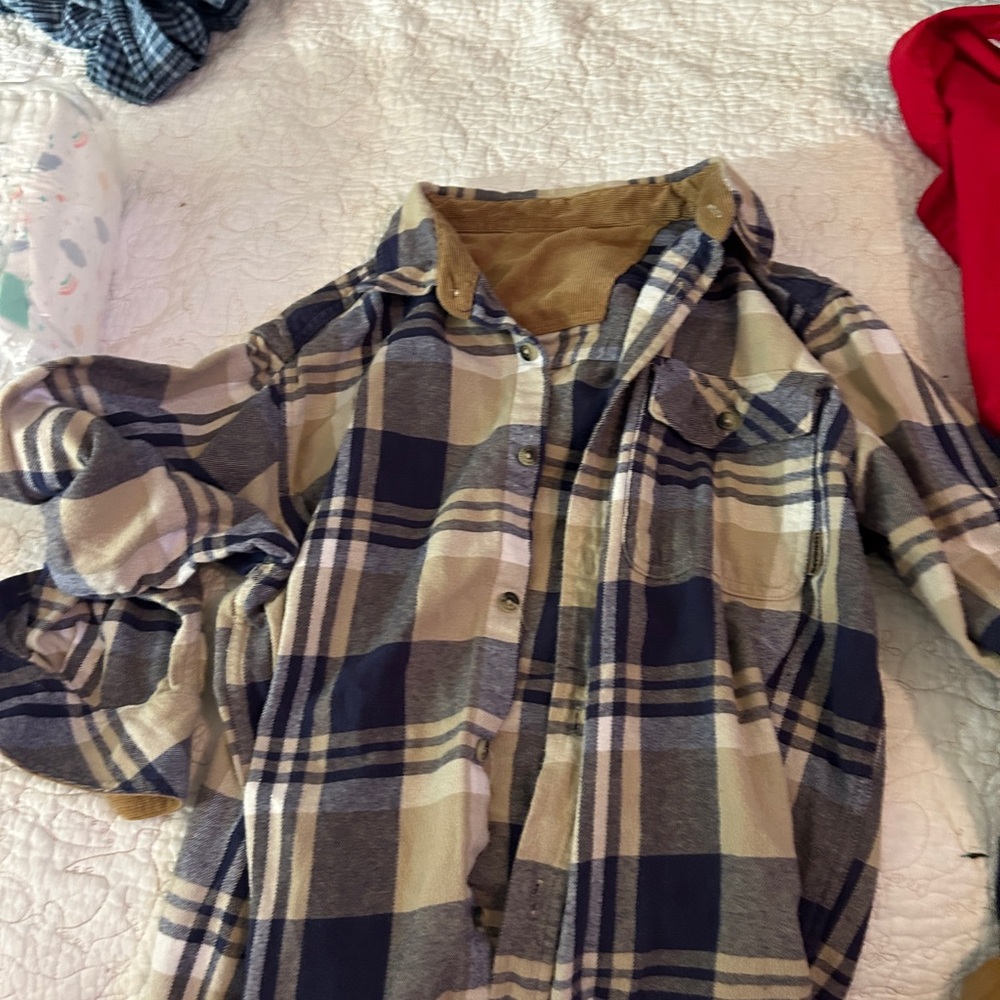 Men’s blue and khaki shacket